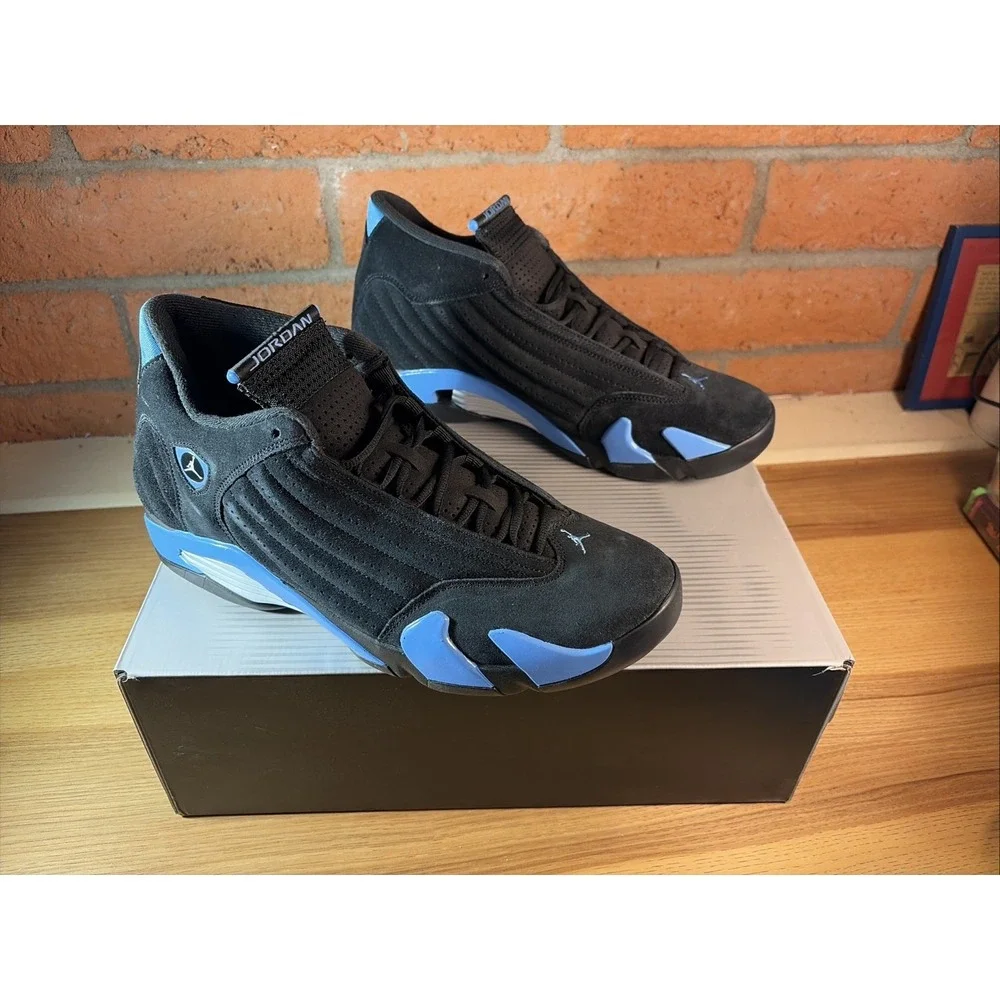 New Jordan Air Jordan 12.5 University Blue Black Suede 487471-007 Men's Sneaker